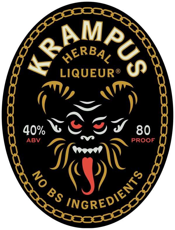 Krampus Herbal Liqueur oval label