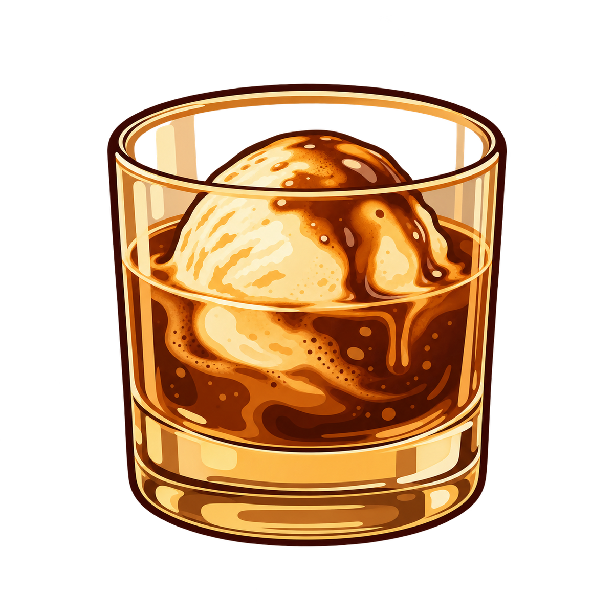 Illustrated After-Dark Affogato in a small chilled glass
