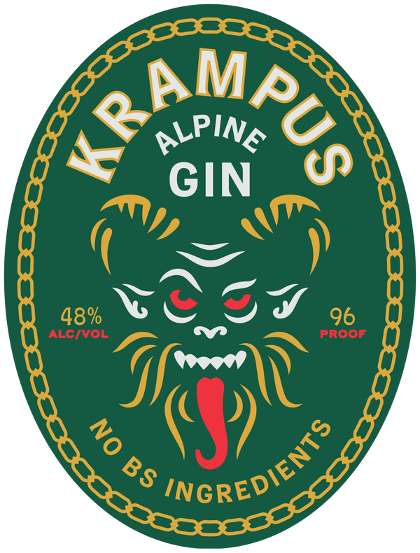 Krampus Alpine Gin oval label